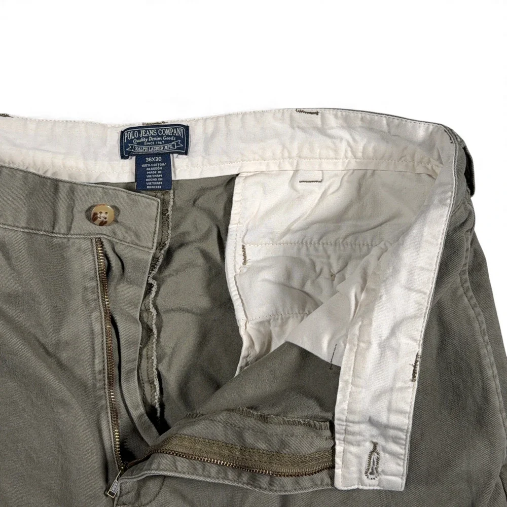 Polo Jeans Co Pants Mens 34x30 Green Ralph Lauren Chino Military Straight Y2K